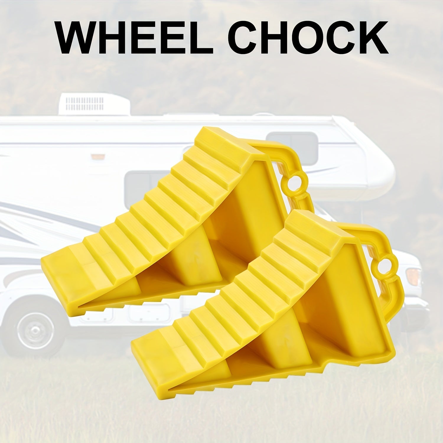 Heavy Duty Non Slip RV Wheel Chocks With Handles Easy To Carry
