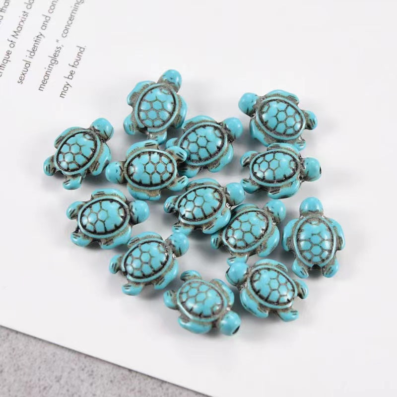 20pcs Turquoise Turtle Beads DIY Gift for Boys & Girls