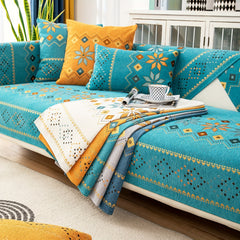 Bohemia Chenille Sofa Cover Pet Friendly Plush Sofa Protector Cover