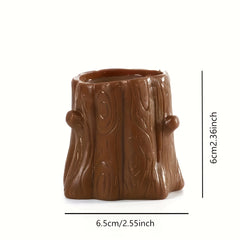 Squirrel Tree Stump Stress Relief Squeeze Toy & Desk Pen Holder