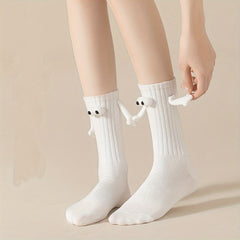 Funny Cartoon Eyes Mid Tube Socks Women's Stockings