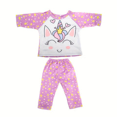 Cartoon Unicorn Cat Shark Giraffe Pajama Clothes Set for 18" Doll