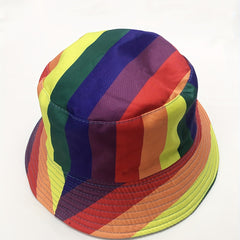 Unisex Rainbow Bucket Hat LGBT Gay Pride Cap