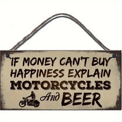 Beer Motorcycle Enthusiast Garage Sign Retro Dad Grandpa Gift For Him