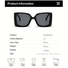 Square Frame Sunglasses Gradient Lens UV400