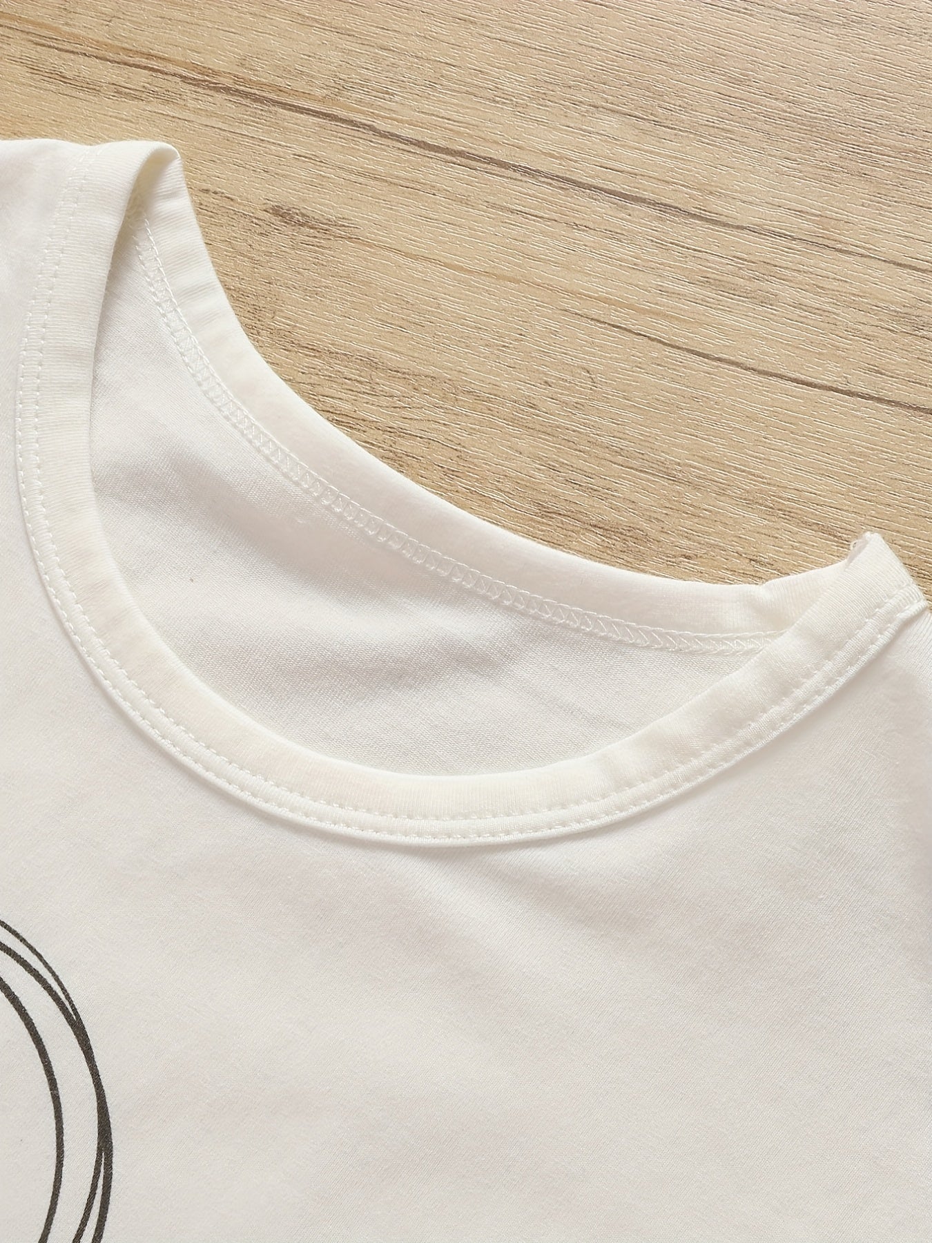 Baby Girls Letter Print Ruffle Trim T-shirt for Summer