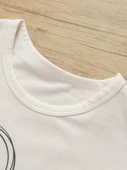Baby Girls Letter Print Ruffle Trim T-shirt for Summer