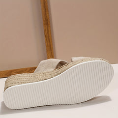 Women's Platform Slip On Sandals Summer Wedge Shoes