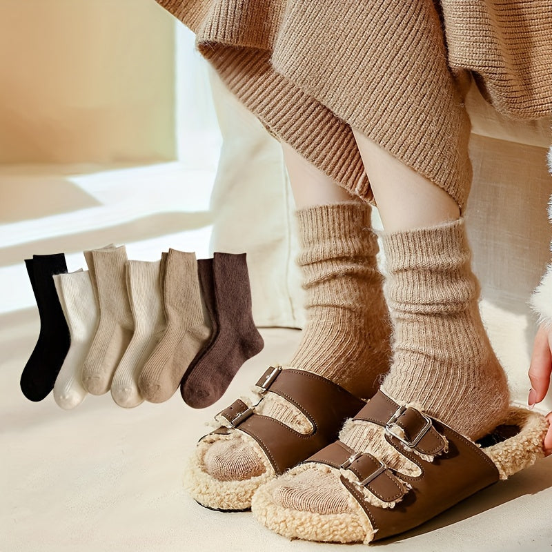 3 Pairs Soft Mid Tube Socks Women's Stockings