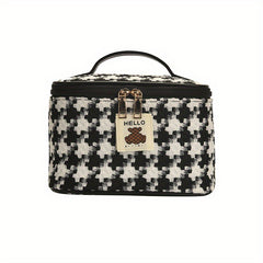 Large Capacity Plaid Toiletry Bag Cosmetic Bag Handbag Travel Storage Bag