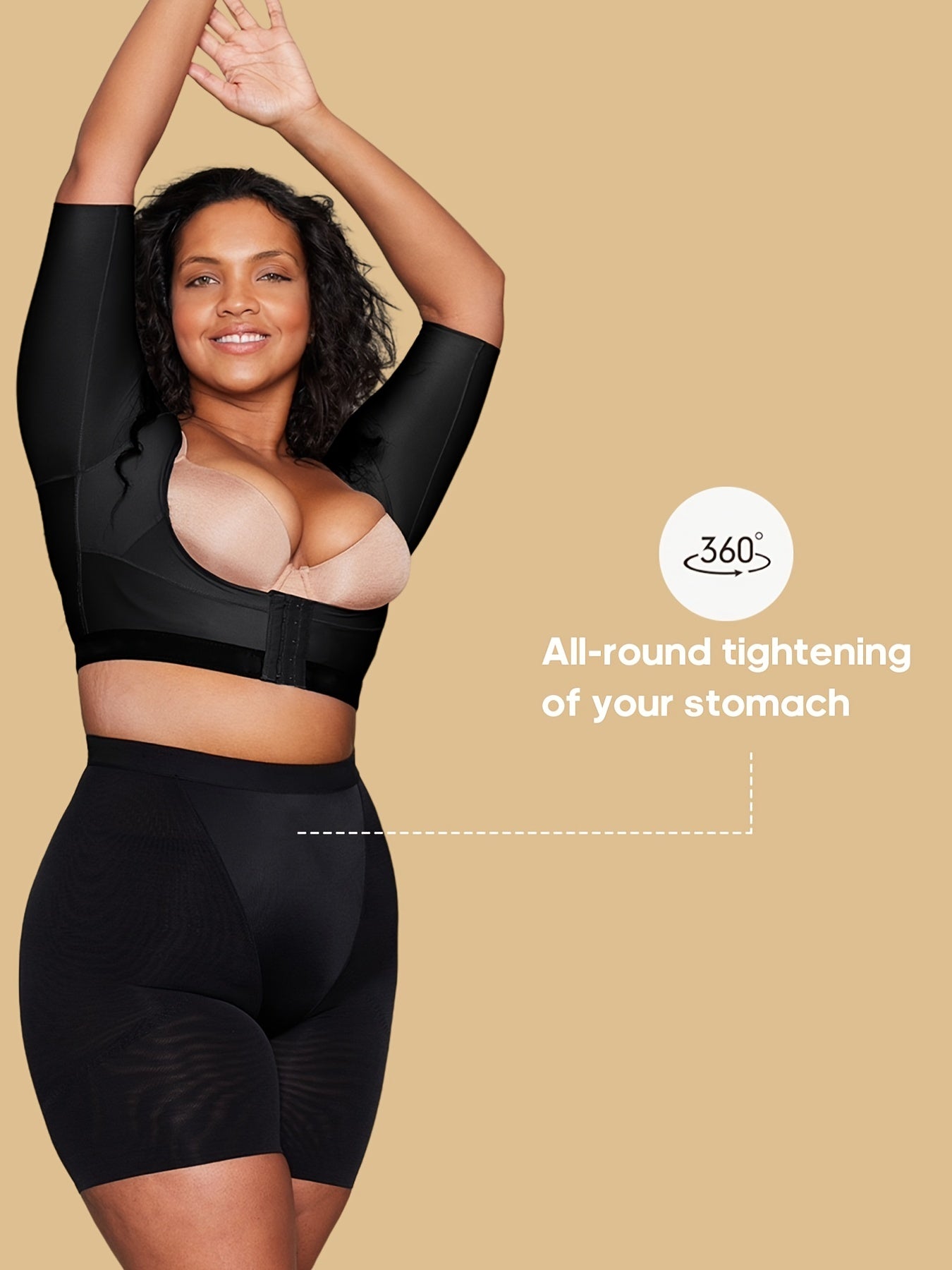 2 Pack Plus Size Sporty Panties Set Women's Plus Solid Tummy Control