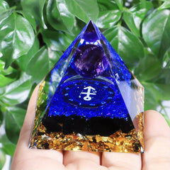 Zodiac Pyramid Amethyst Peridot Healing Crystal