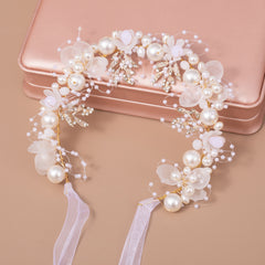 Floral Pearl Bridal Headband Flower Wedding Accessory