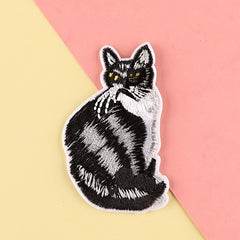 4pcs Cat Embroidery Patches Fabric Art DIY Clothes Accessories