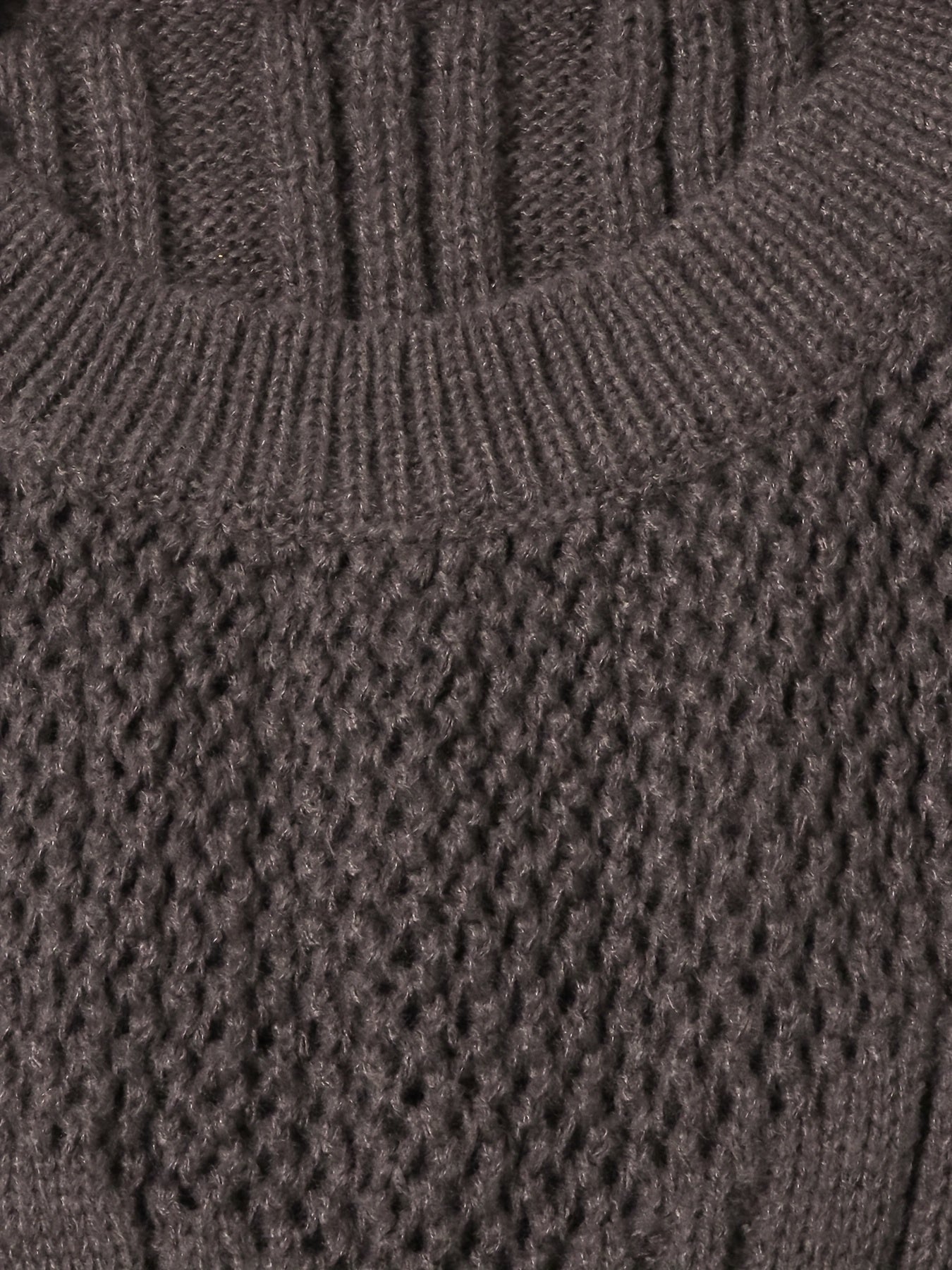 Solid Hollow Out Round Neck Sweater Dress