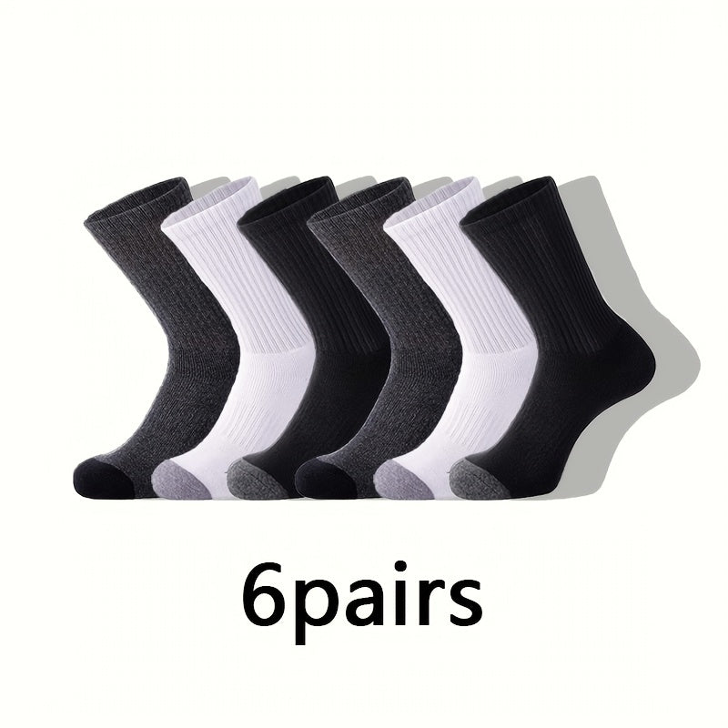 Men's Casual Sports Crew Socks 12 Pairs Gray