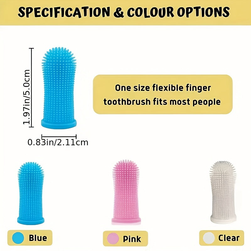 Silicone Pet Fingertip Toothbrush Soft Bristle Dog Cat Teeth Cleaning