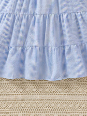Girls' Butterfly Sleeve Stripe Dress Casual Fit Youth Girl Dresses
