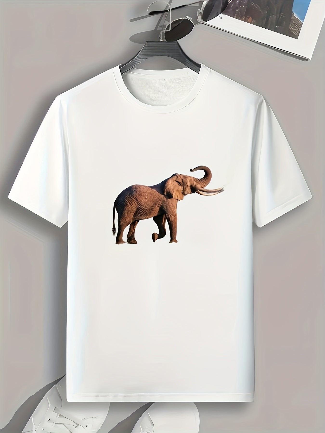 Elephant Print Men's Graphic T shirt Casual Comfy Tees For Summer