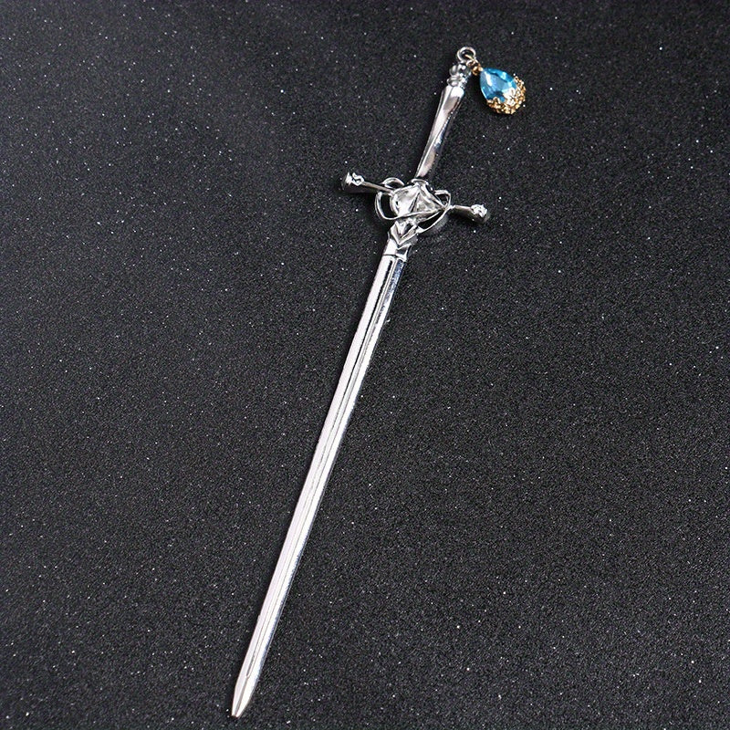 Chinese Style Crystal Sword Hairpin Metal Hair Accessories