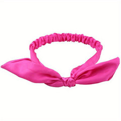 Satin Headband Bowknot Decor Head Hook Stretchy Headdress Silky Hair Band