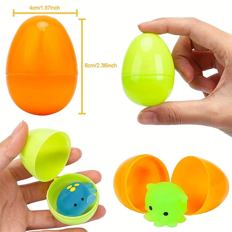 50pc Refillable Easter Egg Hinges Bright Plastic Eggs for Egg Hunts Random