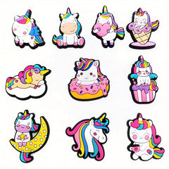 10Pcs Rainbow Horse Shoe Charms Shoe Decoration Cartoon Charms