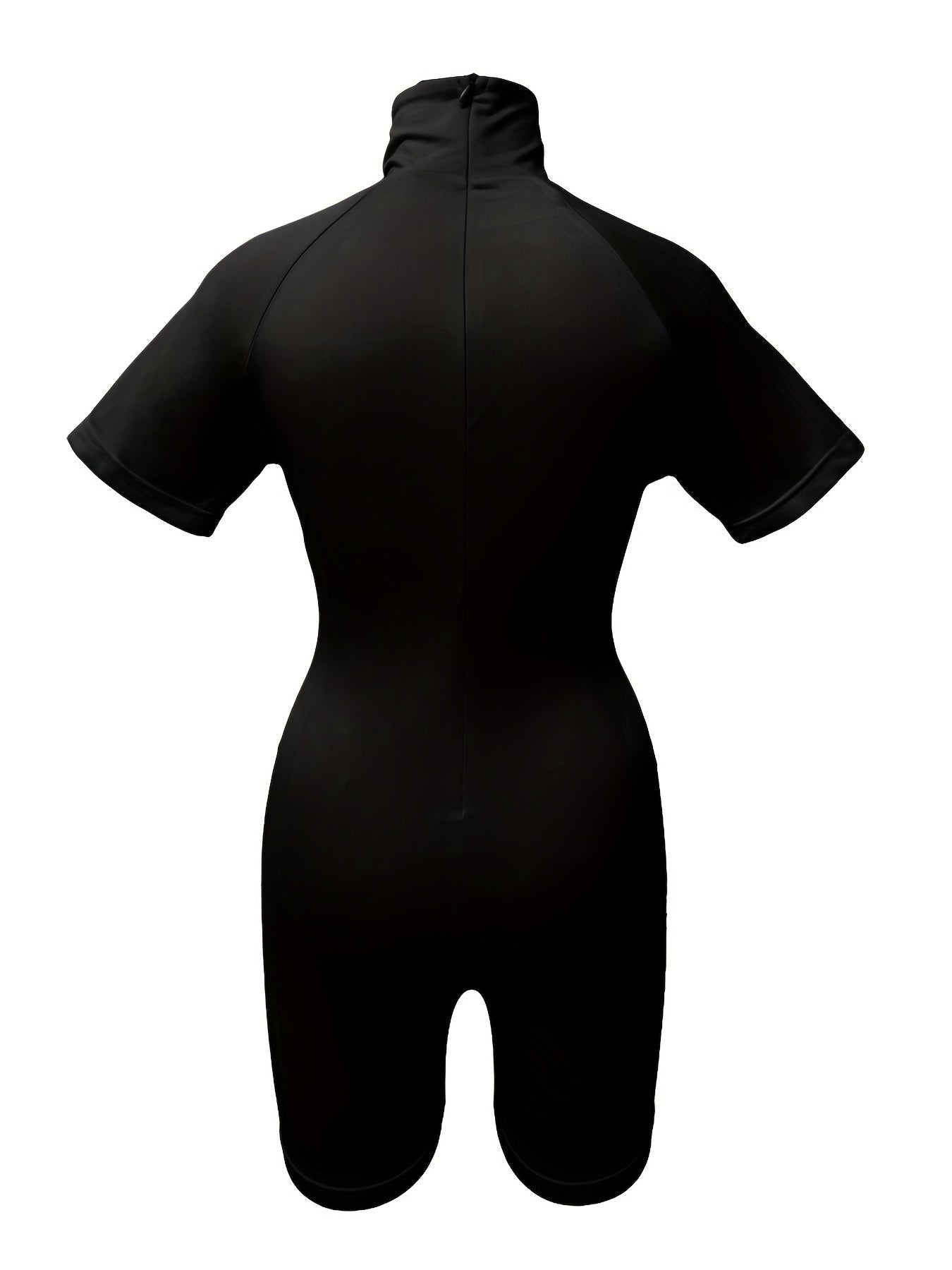 Raglan Sleeve Mock Neck Slim Romper Jumpsuit Women's Clothing