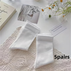 5 Pairs Comfy & Soft Mid Tube Women's Socks