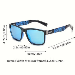 Square Frame Polarized Sunglasses with Zipper Case