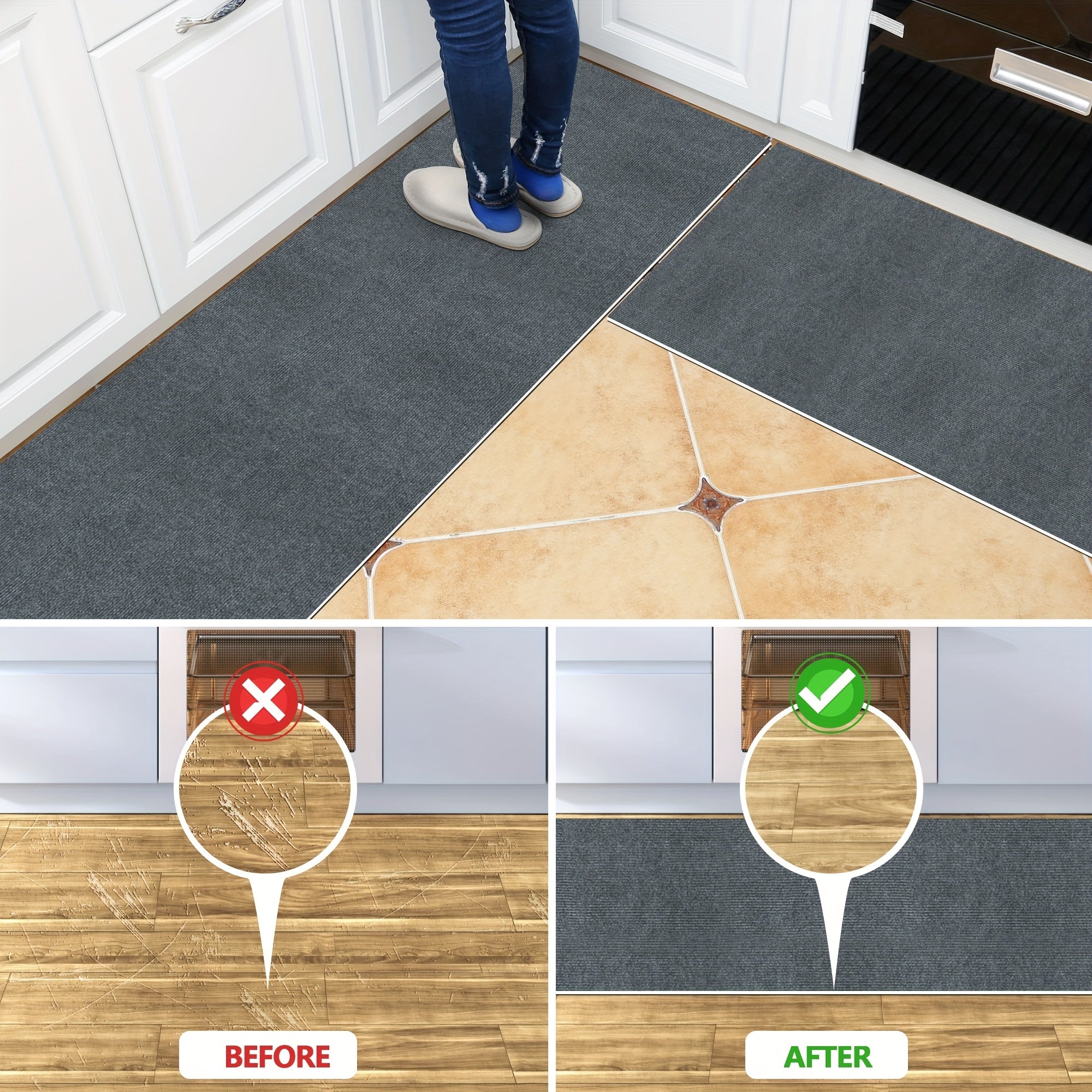 Modern Solid Floor Mat Soft Non-slip Water-absorbent Stain-resistant Area Mat