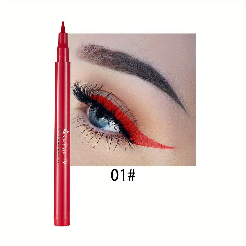 Long Lasting Waterproof Eyeliner Pen 12 Colors Smudge Proof Sweat Proof