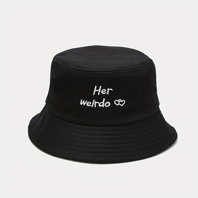1pc Versatile Sunshade Bucket Hat With Letter Embroidery