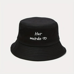 1pc Versatile Sunshade Bucket Hat With Letter Embroidery