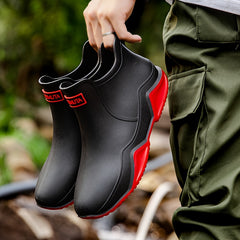 Women's Letter Graphic Rain Boots - Comfortable Ankle Boots