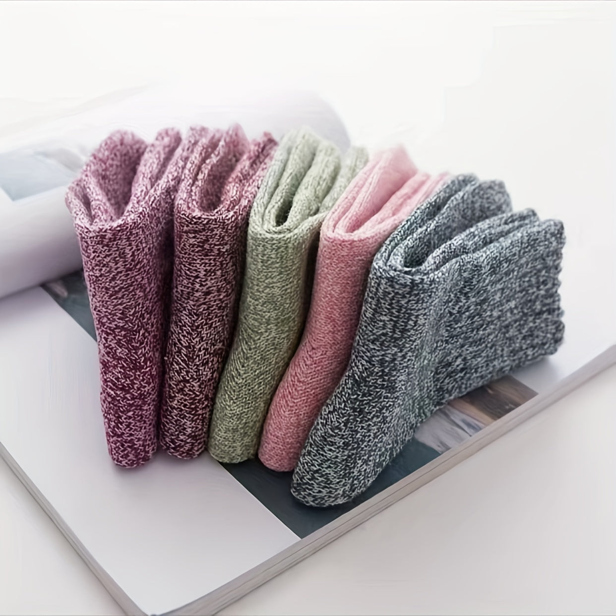5 Pairs Thick Socks Soft Casual Sports Socks