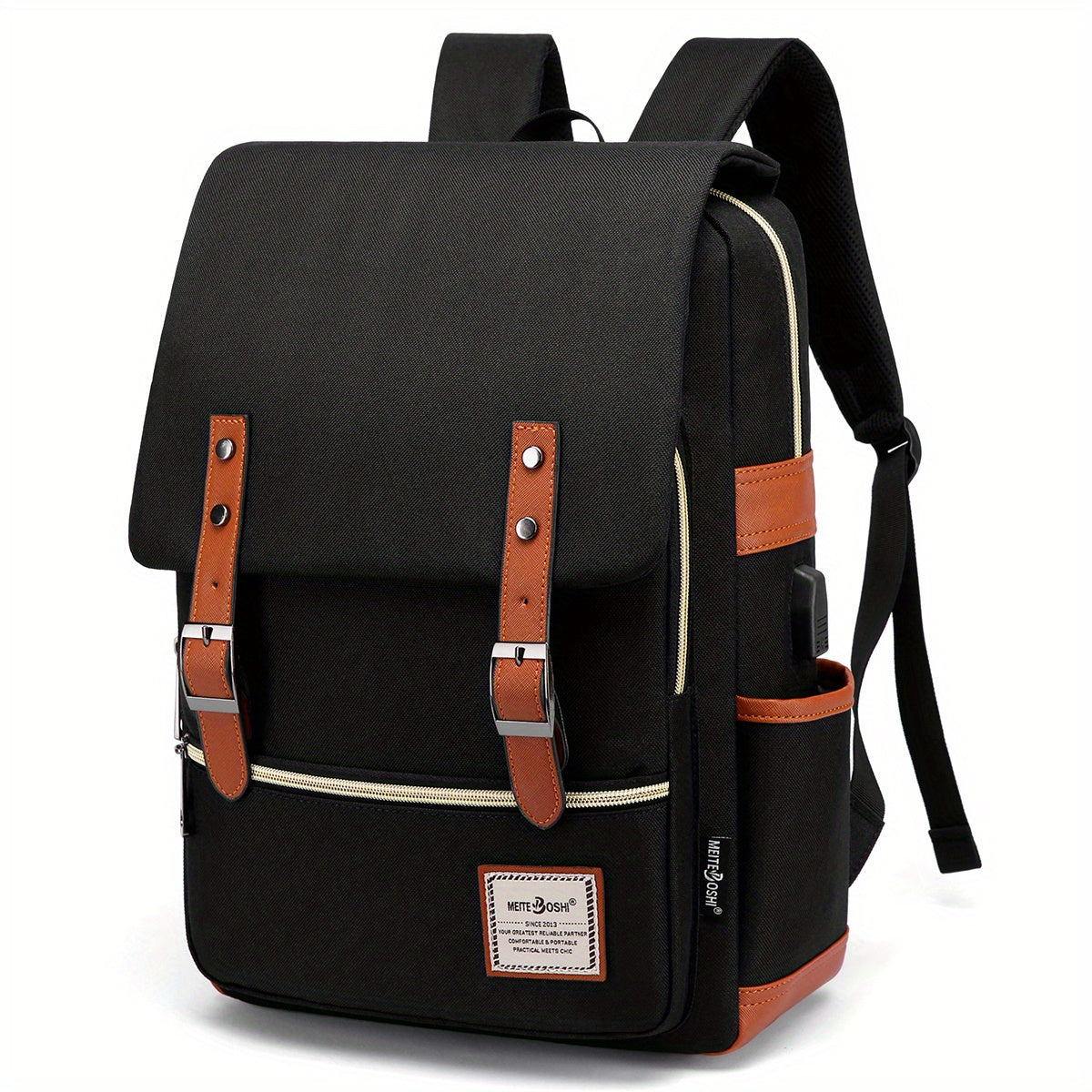 Vintage Laptop Backpack w/ USB Port Tear Resistant Business Travel
