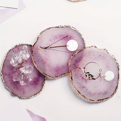 Round Jewelry Tray Resin Stone Creative Display Holder