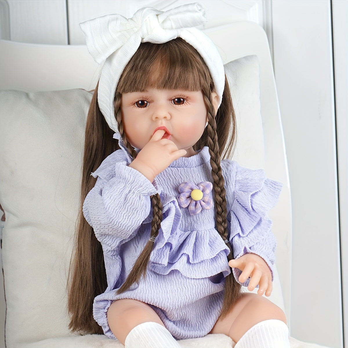 22inch Toy Doll Clothes Removable Soft Rubber Doll Can Be Bathed