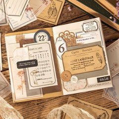 Grass & Wood Notes Series Memo Book Plant Collage Journal