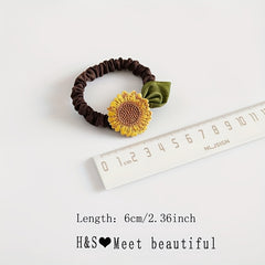 Sunflowers Decor Hair Tie Hair Bands Ponytail Holders Girls Hair Accessories