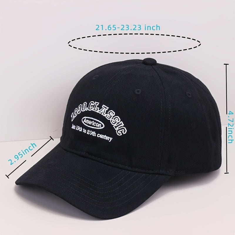 Letter Embroidered Baseball Cap Vintage Unisex Adjustable Sports Sun Hat