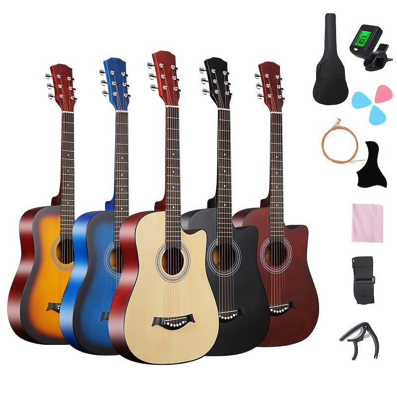 Folk Guitar 38 Inch Basswood Practicing Guitar Boys And Girls Beginners