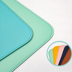 Double Sided Faux Leather Mouse Pad Anti Slip Durable 1pc