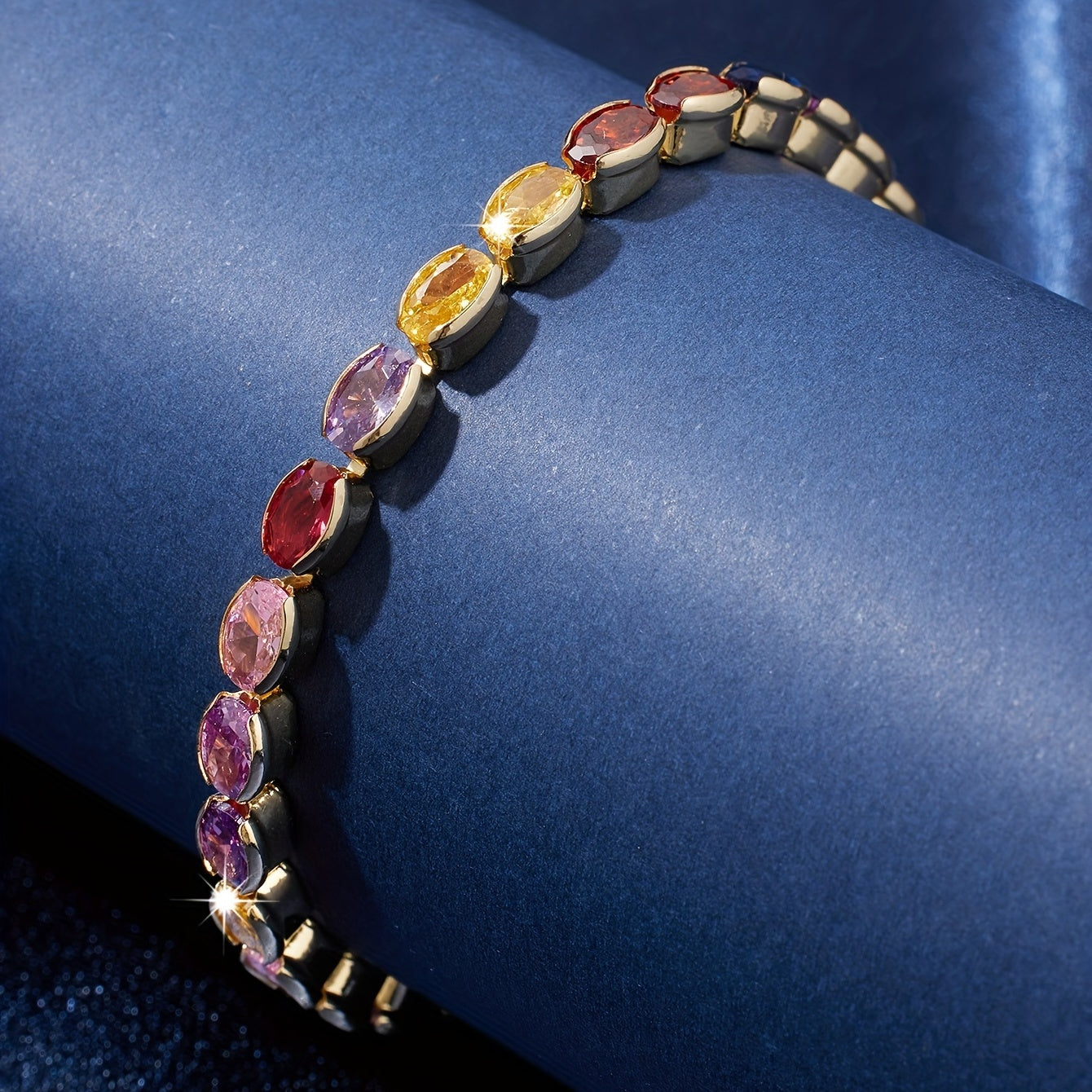 Colorful Zircon Slide Beads Bracelet for Women