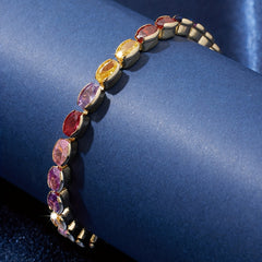 Colorful Zircon Slide Beads Bracelet for Women