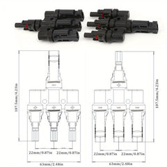 MC4 Solar Connectors T Branch Adapter Cable Plug Kit