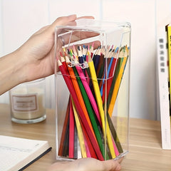 Transparent Pen Case With Lid Stationery Storage Box Mask Storage Box