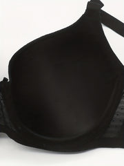 Bra Women's Plus Floral Mesh Full Cover T-Shirt Bra
