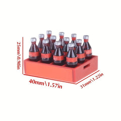 13pcs Mini Soft Drink Basket Food Model Dollhouse Decoration